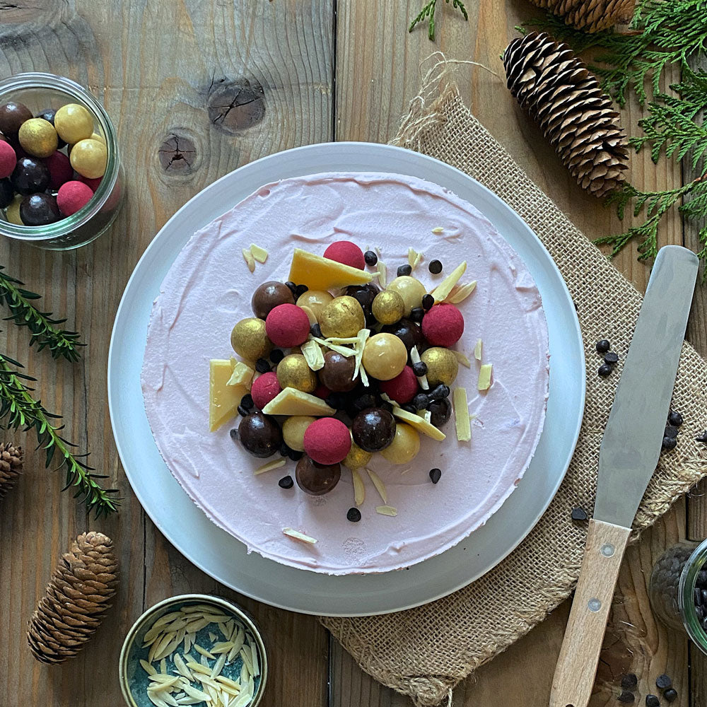 Brownie med körsbärsmousse