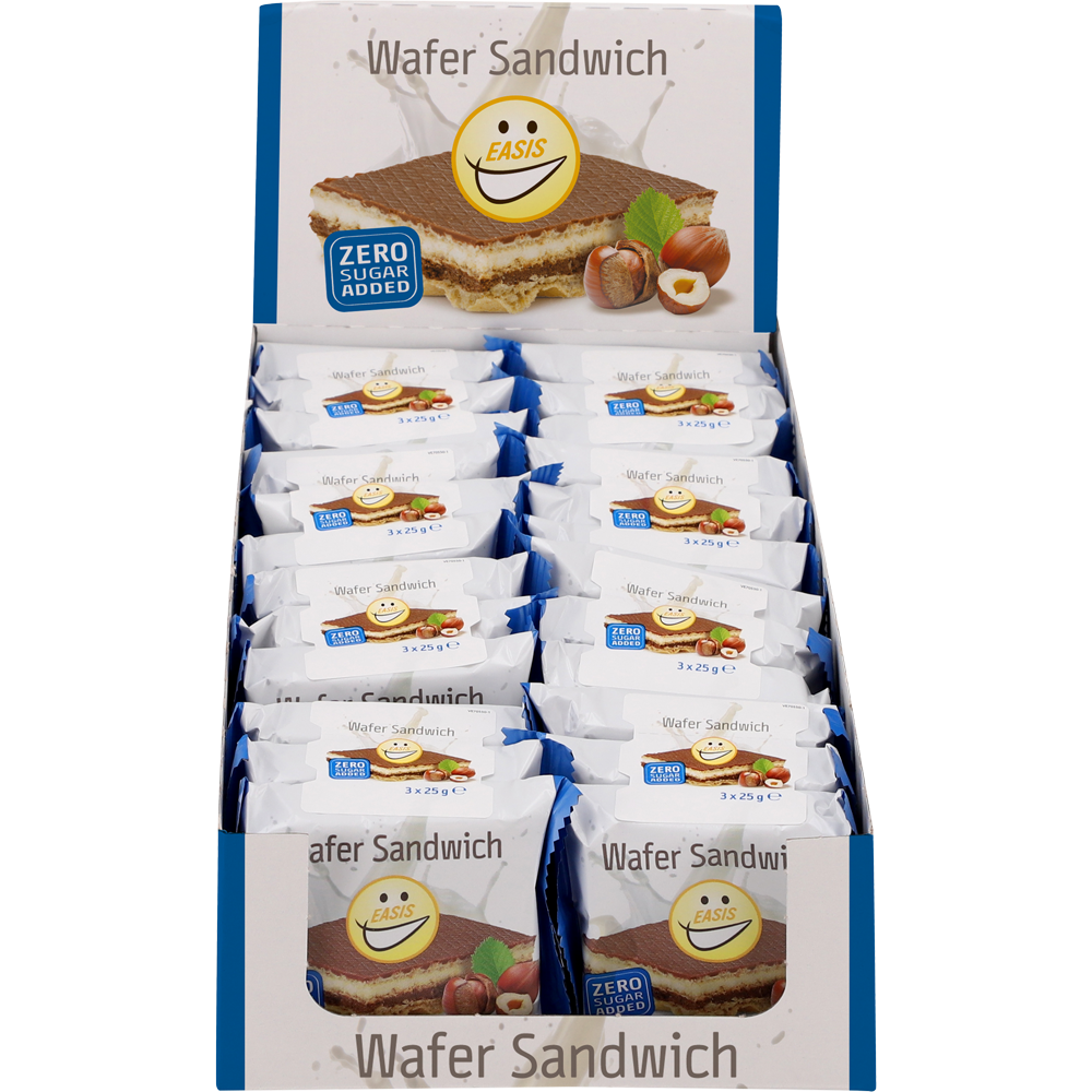 EASIS Hazelnut Wafer Sandwich, Låda med 8 st.