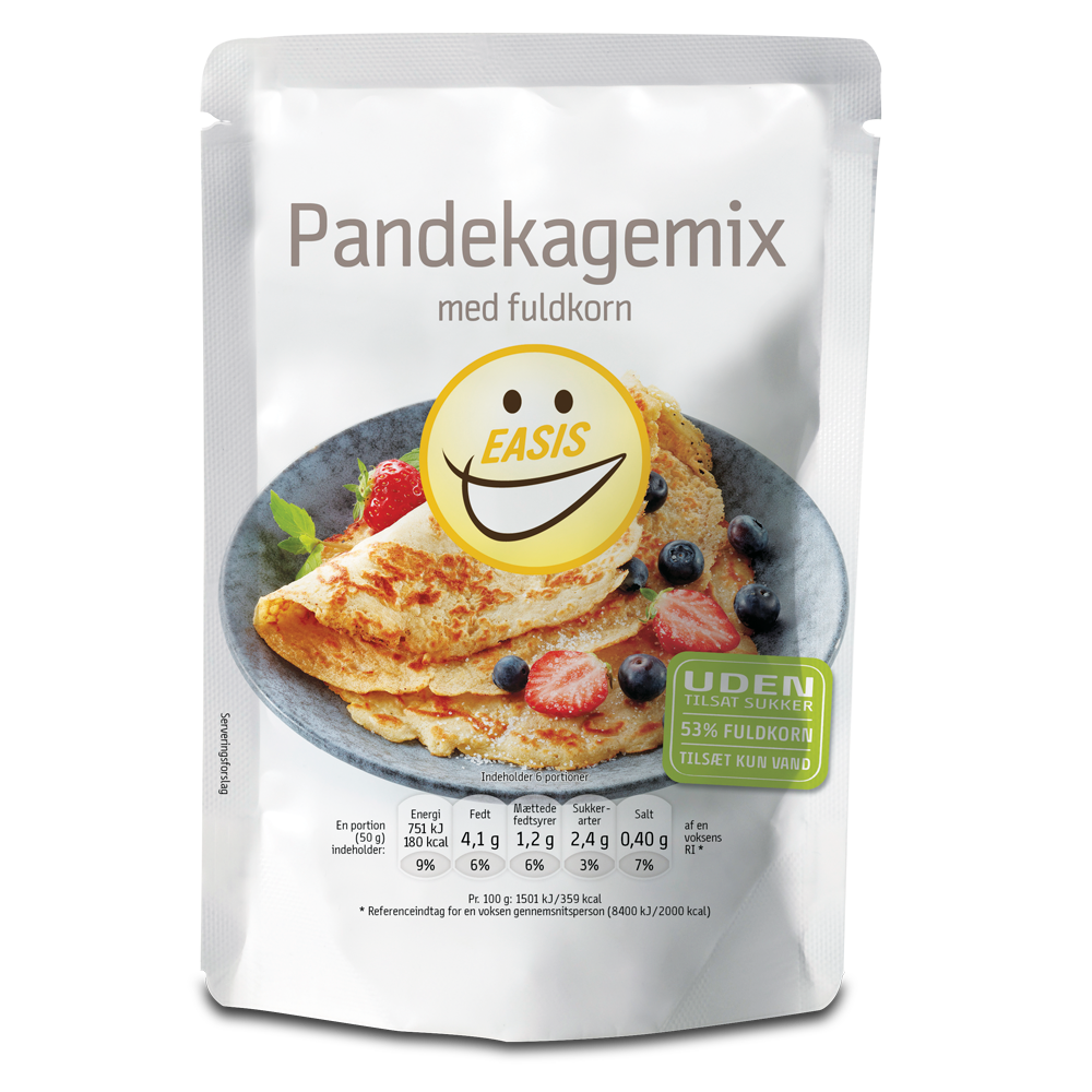 EASIS Pannkaksmix med fullkorn, Låda med 7 st.