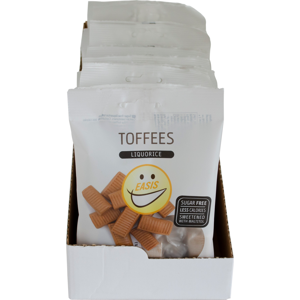 EASIS Liquorice Toffees, Låda med 15 stk.