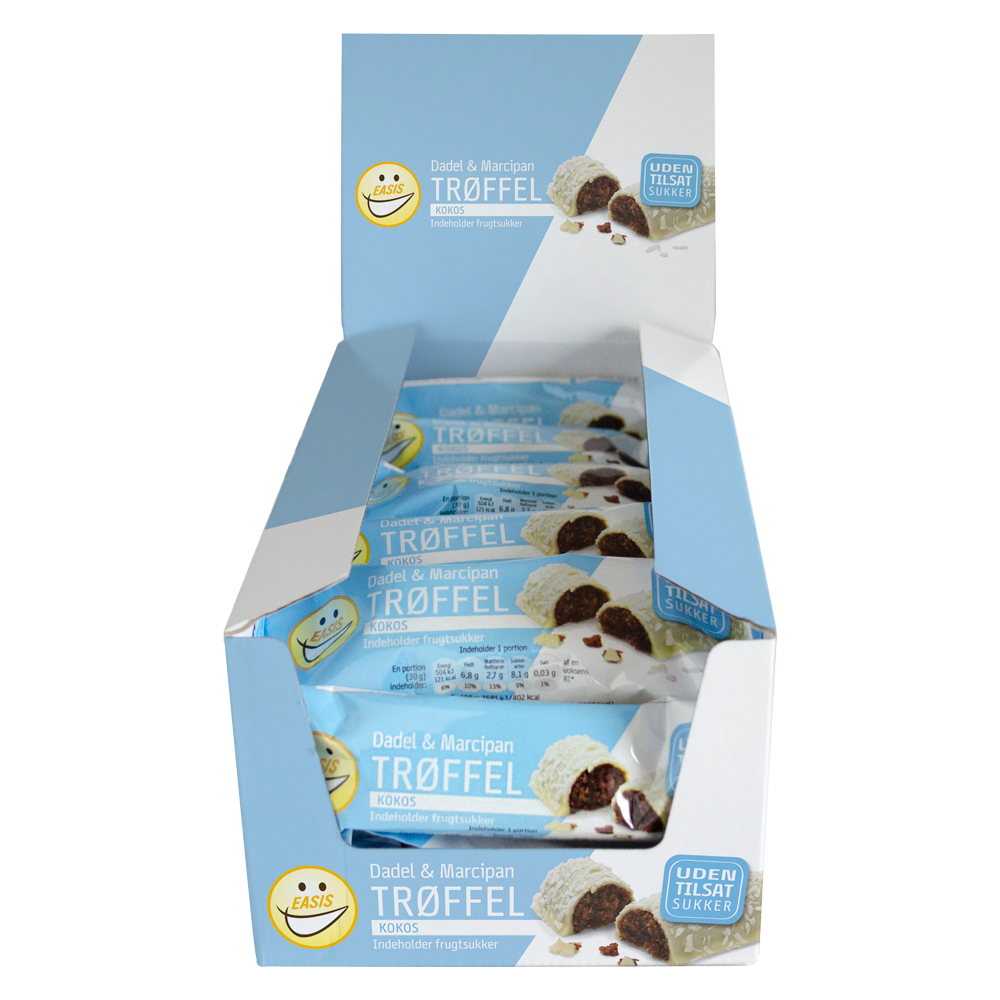 EASIS Tryffel Vit Kokos, Låda med 25 stk.