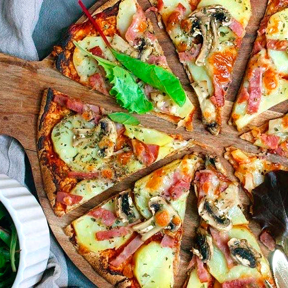 Potatispizza med bacon