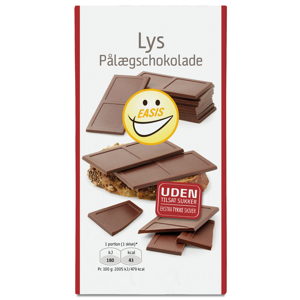 EASIS Ljus påläggschoklad, 144 g