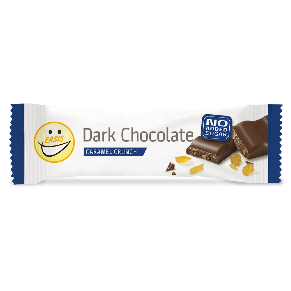 EASIS Dark chocolate, caramel crunch, Låda med 30 stk.