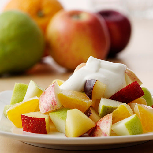 Fruktsallad med vaniljkräm