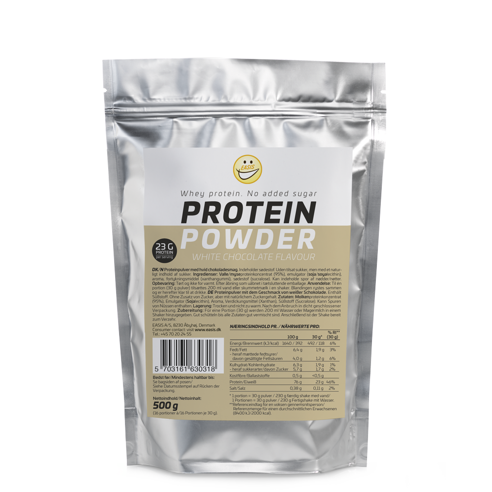 EASIS Proteinpulver med smak av vit choklad, 500 g